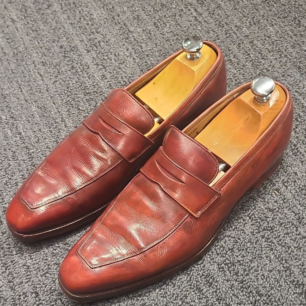 Men's Red Leather Loafers